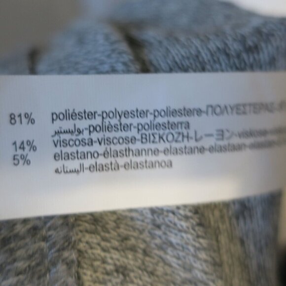 Zara Gray Sweater Dress Ruched Mid-Calf Sheath Dress Mock Neck Women's Large - Picture 8 of 8